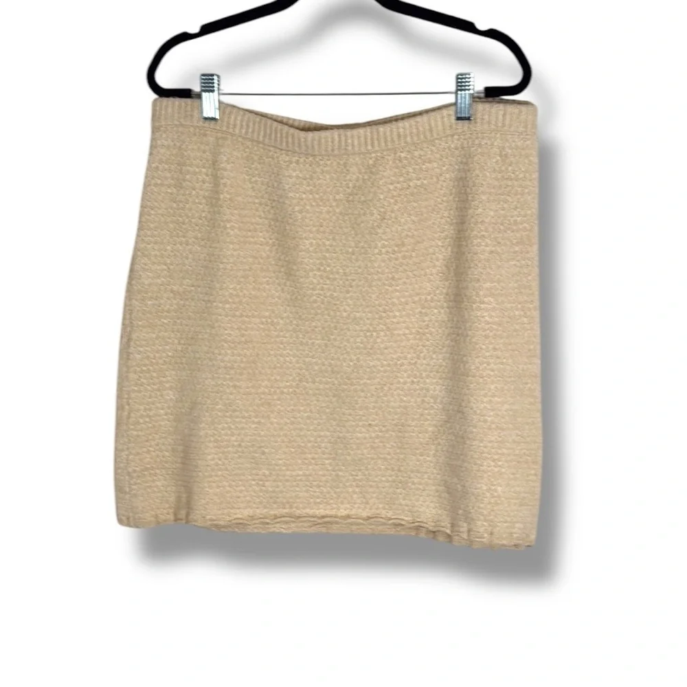 Free People Cream Knit Mini Skirt Size XL